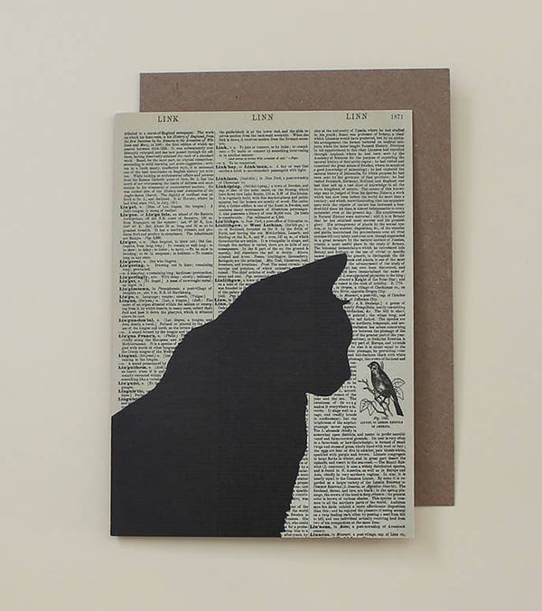 Black Cat Dictionary Art Card