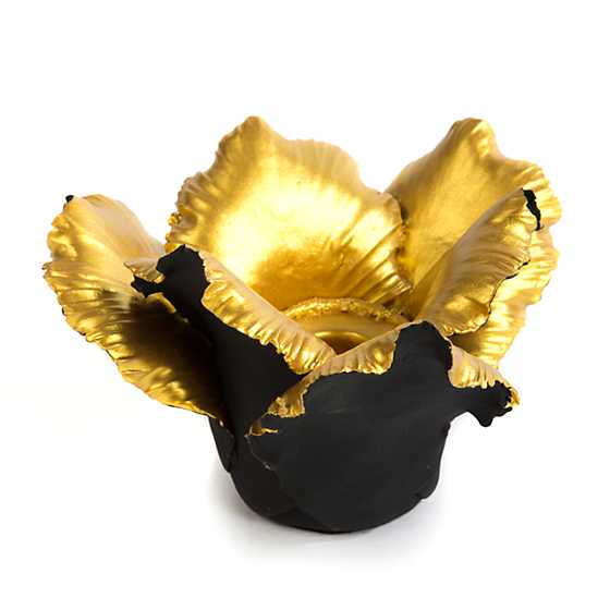 Daffodil Candle Holder | Black & Gold