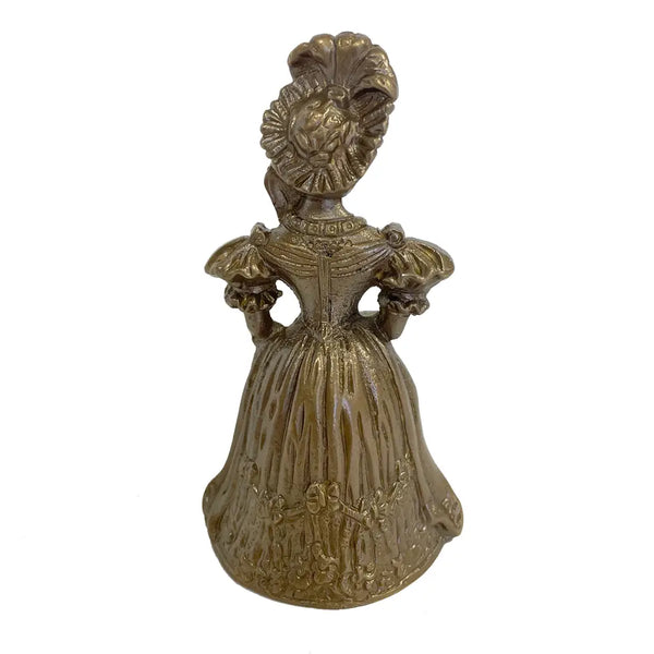 Antiqued Brass Colonial Lady Table Bell