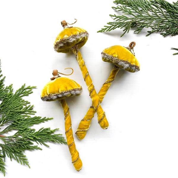 Handcrafted Fabric Mushroom Ornaments