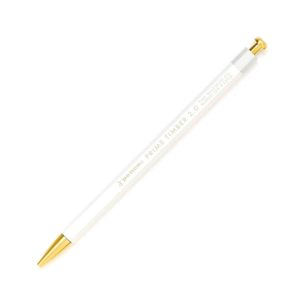 Penco Prime Timber Brass Pencil | White