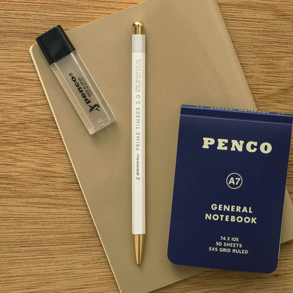 Penco Prime Timber Brass Pencil | White