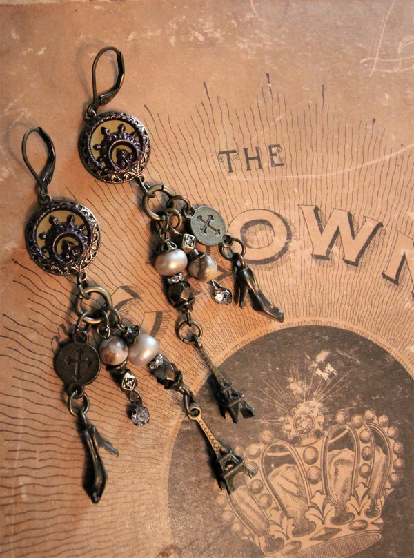 Boucles d’oreilles Edwardian Assemblage Tour Eiffel {Uniques en son genre} 