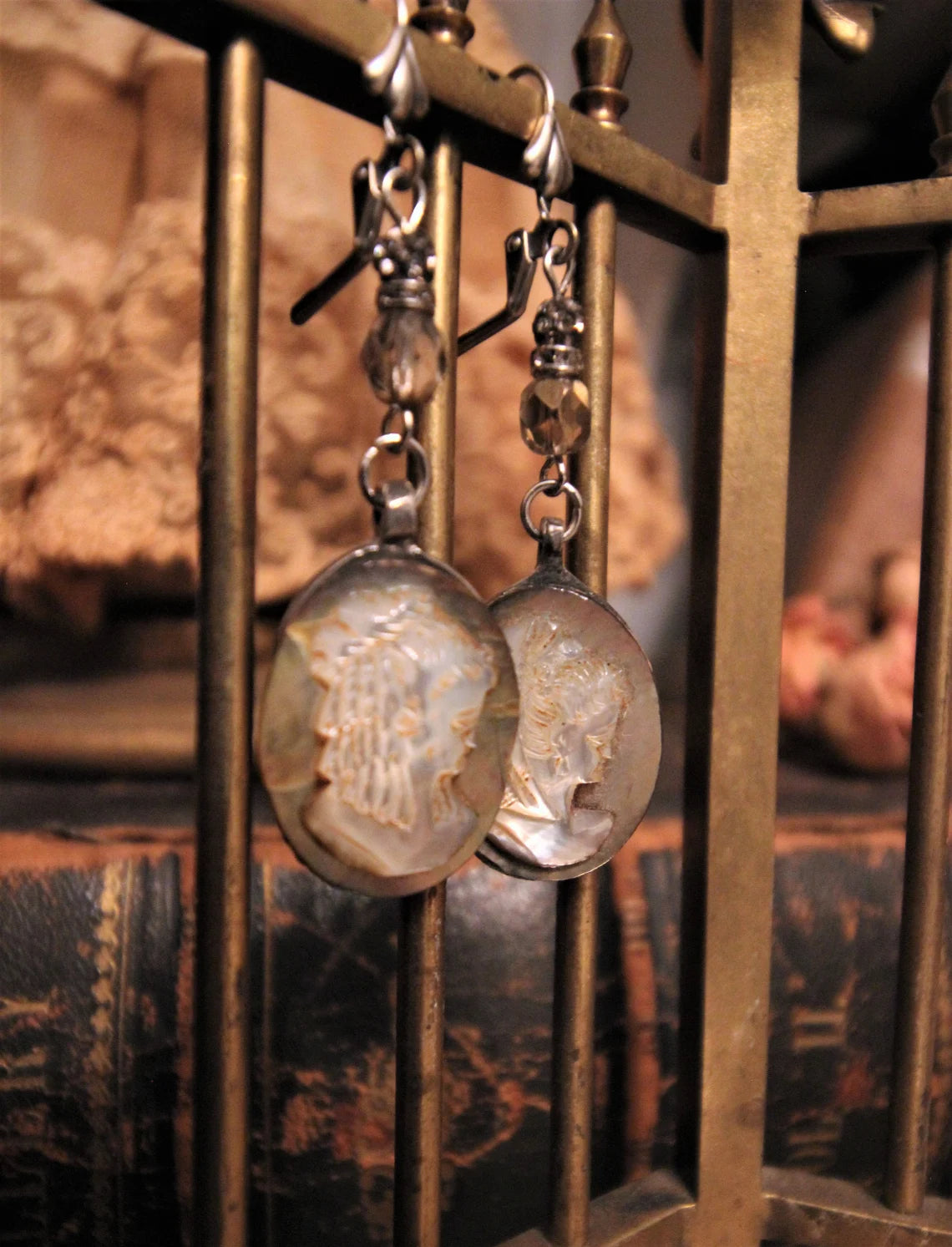 Vintage Shell Assemblage Earrings {One of a Kind}