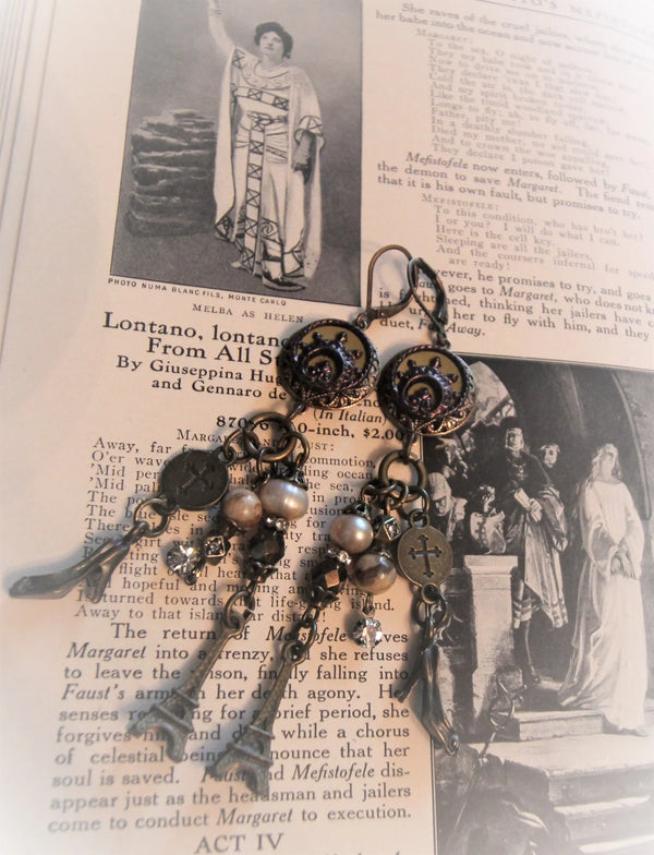 Boucles d’oreilles Edwardian Assemblage Tour Eiffel {Uniques en son genre} 