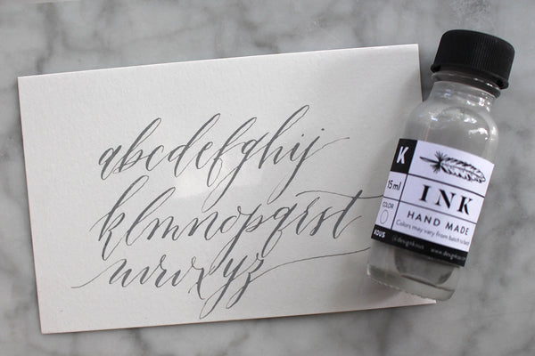 Kous Handmade Taupe Calligraphy Ink