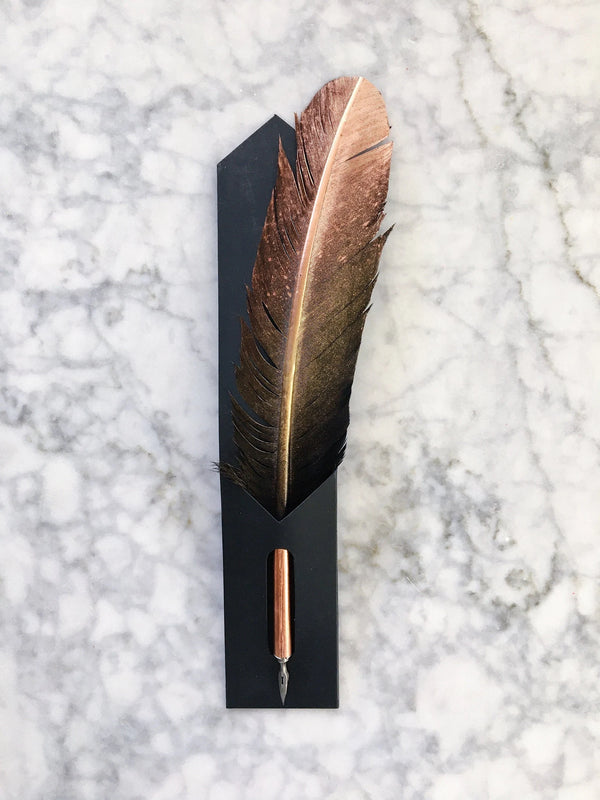 Hand Painted Feather Quill Nib Holder