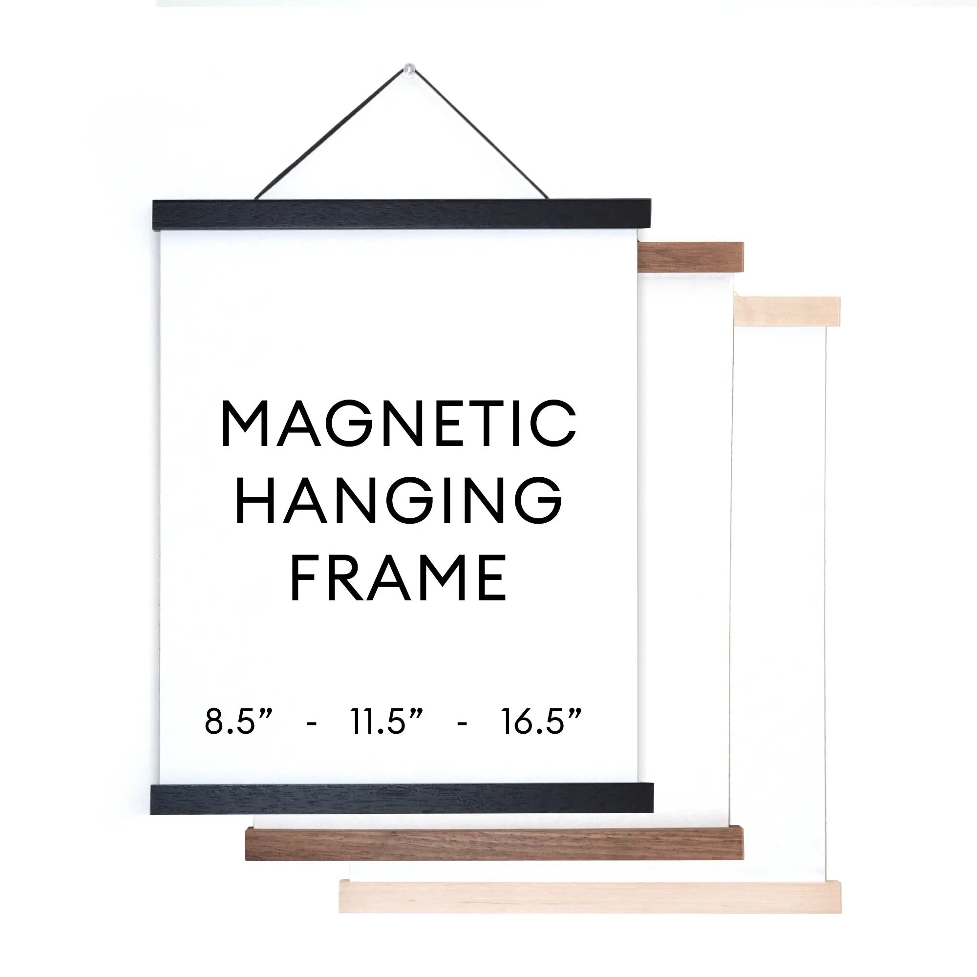 Magnetic Wood Hanging Poster Frame {Multiple Sizes & Colors}