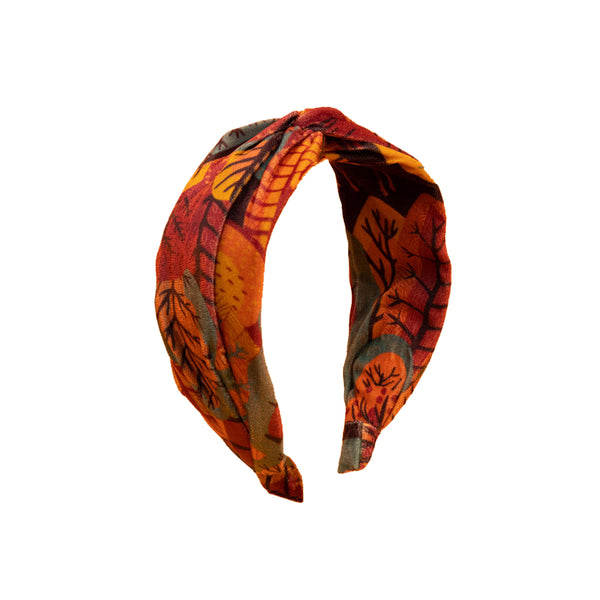 Printed Velvet Headband | Scandi Forest
