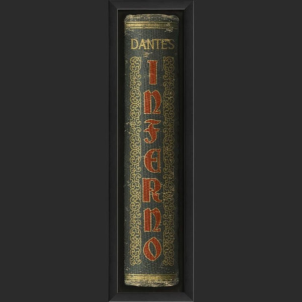 Framed 25” Book Spine Art | Dante’s Inferno