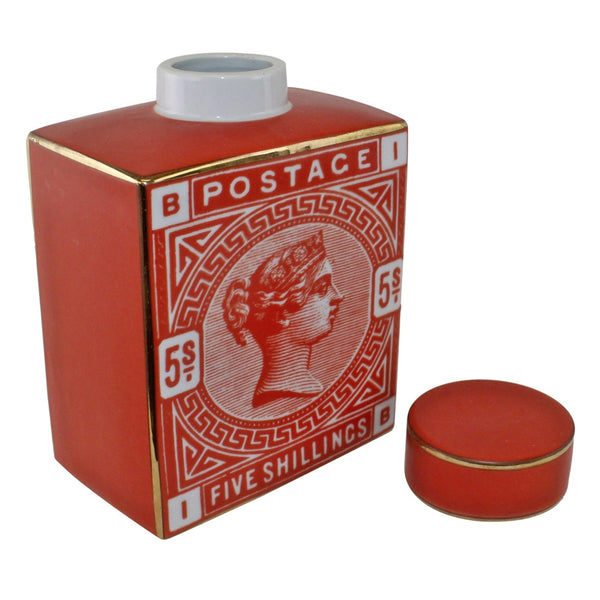 Pot de gingembre décoratif de timbre-poste | Orange brûlée