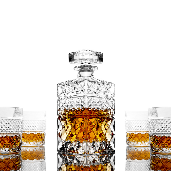 Whiskey Decanter Gift Set with Glasses & Chilling Stones