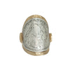 Gold Maria Theresa Curved Coin Ring Size 8