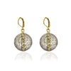 Gold Mini-Wilhelmina Coin + Crystal Bar Earrings