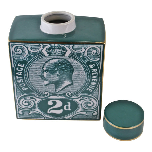 Grand pot de gingembre décoratif de timbre-poste | Vert sarcelle