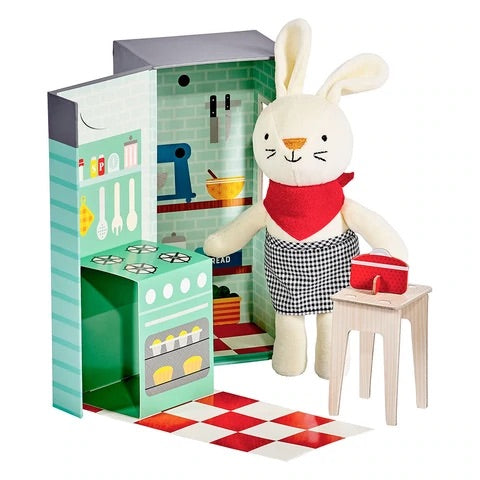 Plush Animal Play Set | Rubie the Rabbit in the Kitchen