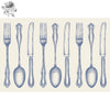 Placemat Pack | Vintage Blue Cutlery