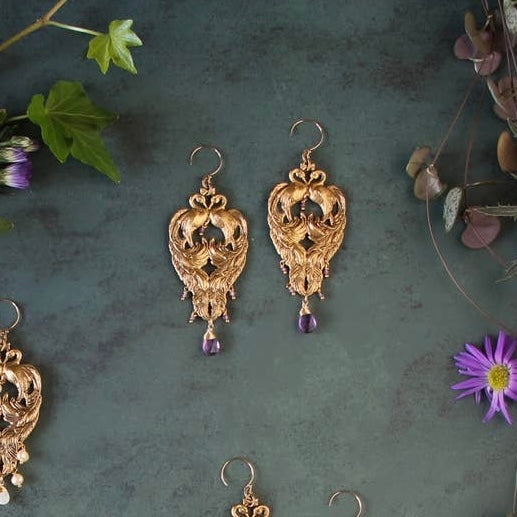 Peacock Palace Earring {multiple stones}