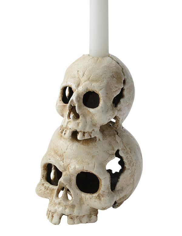 Stacked Skulls Candle Holder