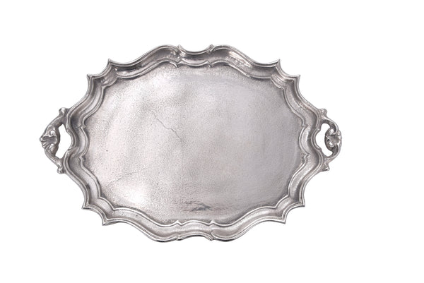 Oval Baroque Tray | Nickel