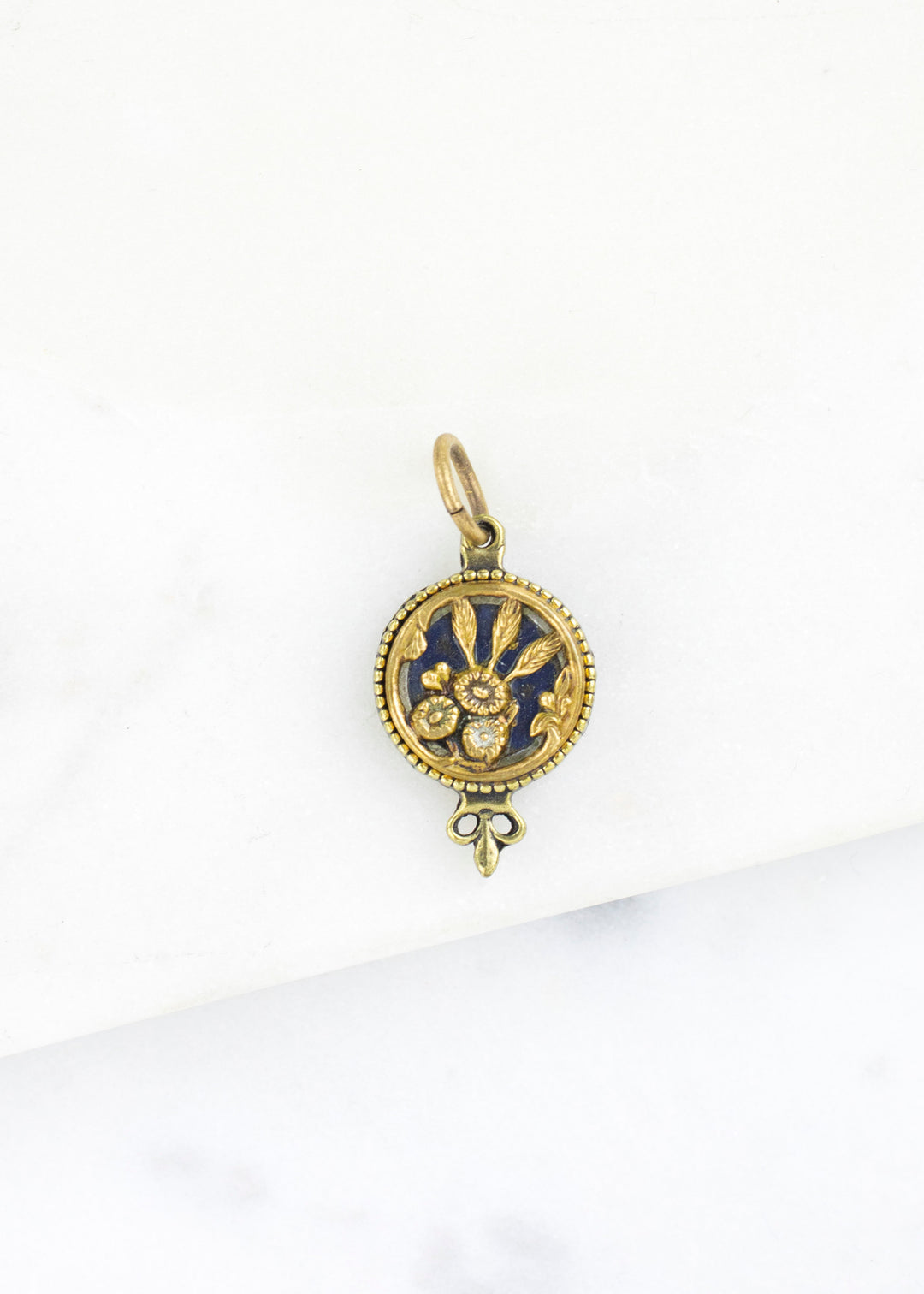 Small Button Charm | Antique Victorian Era Brass Button