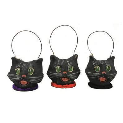 Scaredy Cat Vintage-Style Mini Halloween Buckets
