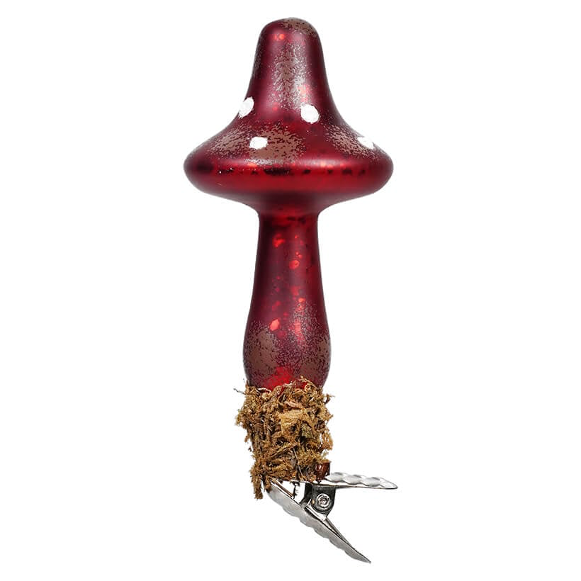 Hand-Painted Mercury Glass Mushroom Clip-On Ornaments