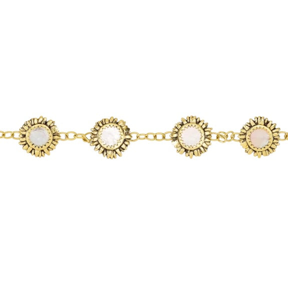 Moon Daisy Delicate Chain Bracelet | Brass