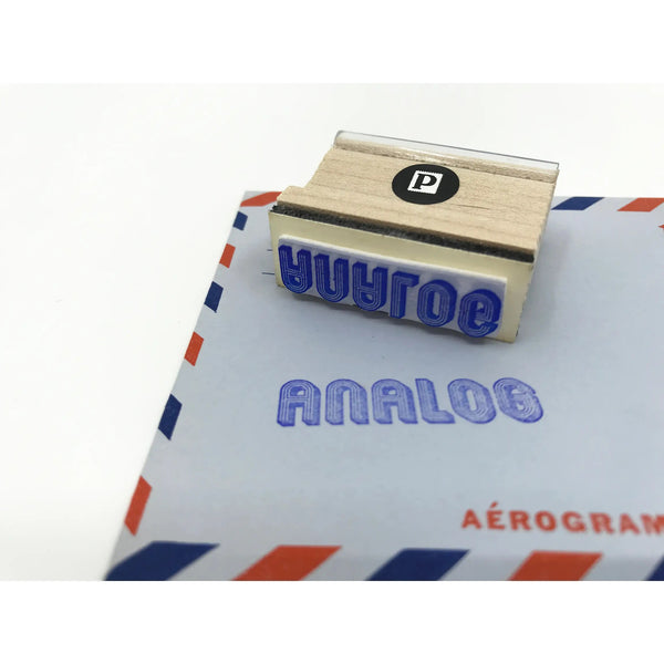 Wooden Handle Rubber Stamp | Analog