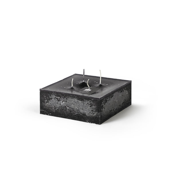 Square 4 Wick Pillar Candle | Black