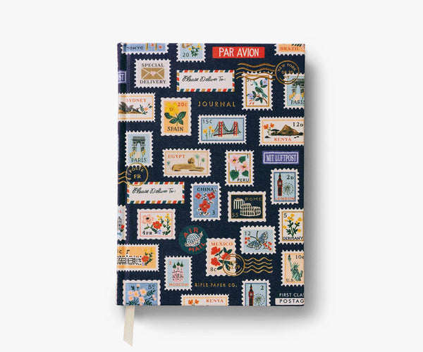 Journal en tissu de timbres-poste