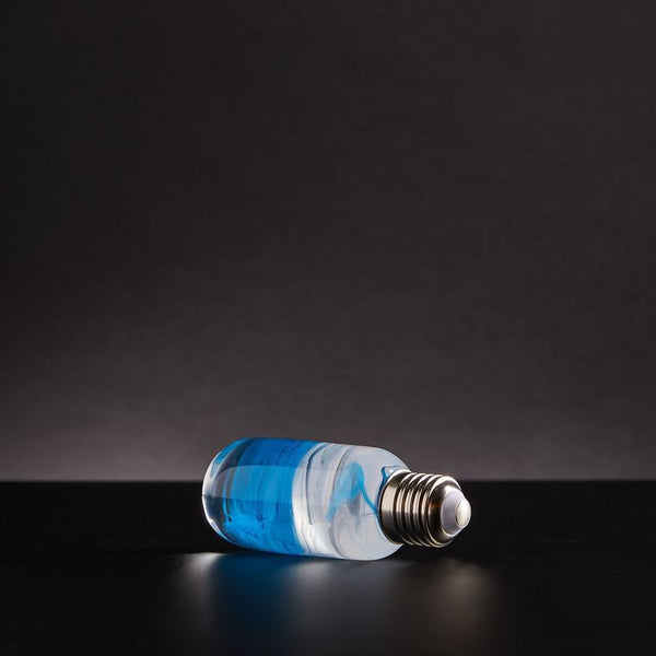 Ampoule en résine LED fabriquée à la main | Bleu
