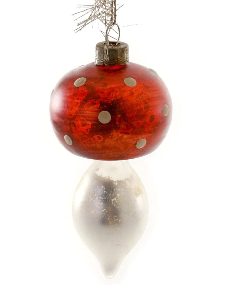 Victorian Mercury Glass Mushroom Ornament