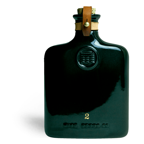 Ceramic Flask with Brass & Leather Details