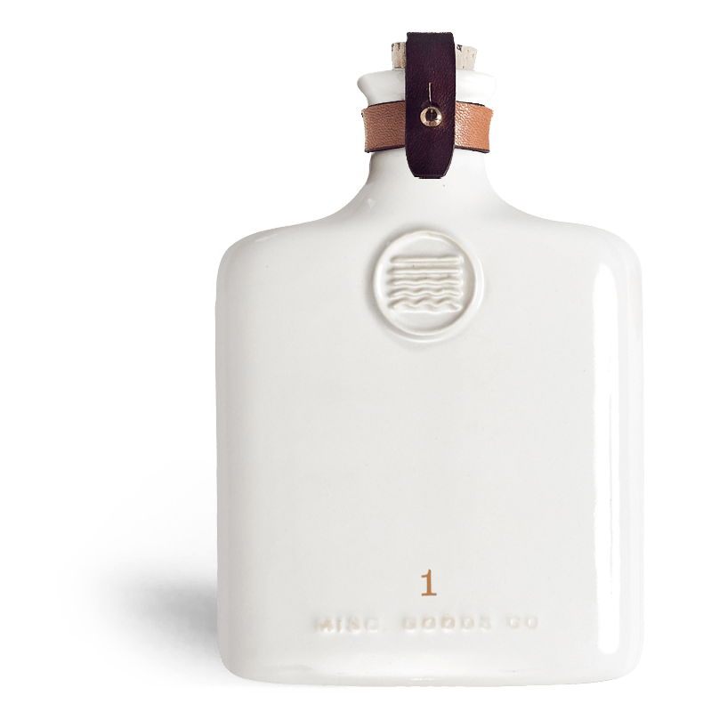 Ceramic Flask with Brass & Leather Details