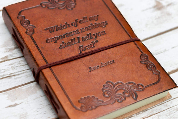 Handmade Leather Journal {5x7} | Important Nothings {Jane Austen}