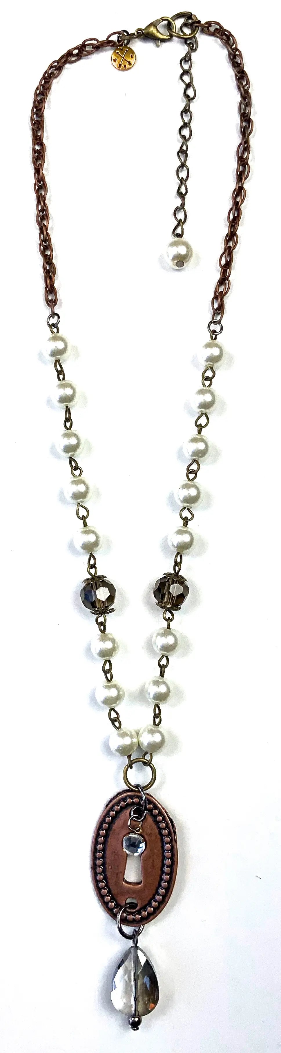 Pearl Keyhole Necklace